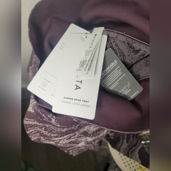 Athleta Womens Metallic Marble Leggings Size Medium Aurora Shine Tight Lustre - Picture 3 of 6